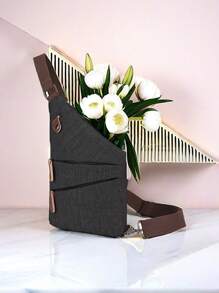 1pc Anti-Theft Sling Bag, , Multi-Pocket Crossbody Bag, Ultra Thin Crossbody With Adjustable Strap, Waist/Underarm Invisible Crossbody Pouch, Theft-Proof Bag Belts - Black - View 2