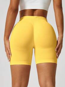 NcmRyu 女式无缝弹力高腰速干透气紧身短裤，适合跑步、健身和锻炼