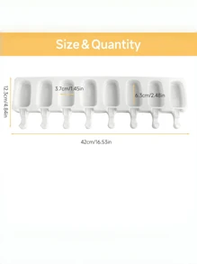 橡胶椭圆形冰淇淋模具，8 个隔间 DIY 冰棒制作器，用于自制冰淇淋和巧克力，经典造型，免费烘焙用具冰块托盘冰块冰块柔软冰块模具冰块模具 - 白 - 查看 10