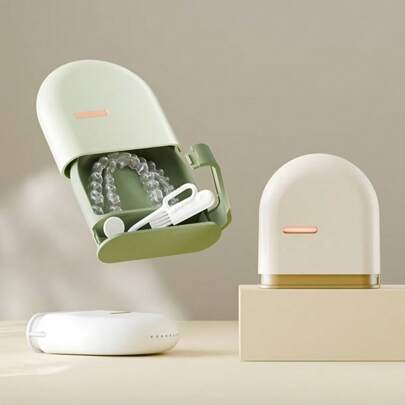 1 estojo portátil para alinhador invisível, caixa de armazenamento com retentor selado em ABS para crianças (exceto escova de limpeza), suporte para bandeja ortodôntica ideal para viagens, sem necessidade de bateria, sem acessórios incluídos