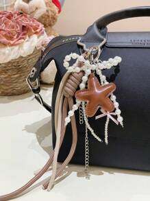 1 pièce Accessoire de sac en forme d'étoile rose style Y2K, accessoire de sac en chenille, accessoire de porte-clés pouvant être utilisé comme pendentif pour sac, pendentif. Cadeau de la Saint-Valentin, élégant pour les adolescentes, les femmes, les étudiantes, les enseignantes, les cols blancs, les nouveaux employés. Accessoires de décoration, cadeaux, accessoires de voiture, breloques porte-clés, fournitures scolaires, cadeaux pour enseignants