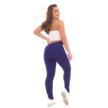 Kit 3 Crepe Knit Trousers With Belt - Navy Blue Gray Blue - View 5