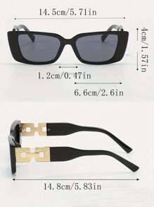 2pcs Square Frame Boys Girls Universal Chain Decoration, Stylish Black Luxury Fashion, Suitable For Beach, Daily Life, Vacation, Outdoor Travel - Multicolor - View 6