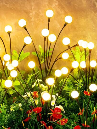 1/2 Packs Solar Garden Lights, 6/8/10 LED Solar Outdoor Lights, Outdoor Decorations Lights, Solar Swaying Lights, Firefly Lights For Patio Pathway Outdoor Decor, Big Bulb Solar Swaying Lights