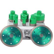 BriSunshine 6PCS Foret Diamanté Kits avec 2 Disques Diamant, 20/25/40/45/50/68mm Trépans avec Filetage M14 pour Perçage à sec pour Verre, Carrelage, Céramique, Marbre, Porcelaine de Coupe