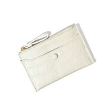 极简主义女士零钱包，拉链零钱包，迷你超薄多卡钱包，时尚手提卡包 - 彩色 - 查看 6