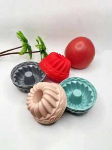 12 件硅胶蛋糕盘，不粘慕斯糕点家庭专业烘焙模具，适用于慕斯、冰淇淋、巧克力、雪纺、果冻、馅饼、甜点 - 彩色 - 查看 10