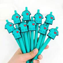 Canetas esferográficas retráteis com design fosco médico, séries azul e verde, corpo oval de plástico 1.0, presentes de estilo aleatório para profissionais de saúde de volta às aulas