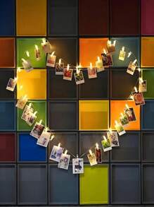 1pc Photo Clip Decorative Light, Holiday Decoration Light, Party Centerpiece Decor, Photo Frame Element For Bedroom, Party, Wedding, Valentine's Day, Christmas, Thanksgiving, Seasonal Decor, Home, Fireplace, Staircase, Handrail, Curtain, Photo Wall, No Battery Required