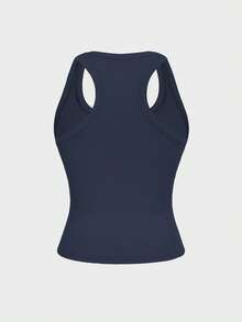 Floreya Square Neck Camisole Top For Women, Summer Minimalist Casual Slim Fit Cropped Sleeveless Cami Top, French Style Versatile Layering Piece, Suitable For All Seasons - Royal Blue - View 5