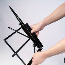 1PC Portable And Adjustable Stable Music Stand With Carrying Bag - Collapsible And Folding Metal Music Sheet Stand With Music Sheet Clip Holder