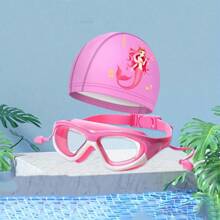 1pc Children's Clear Large Frame Swimming Goggles, Waterproof Non-Slip Swimming Cap, For Summer Swimming Pool, Beach, Surfing, - Multicolor - View 10