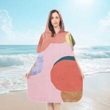 1 halat de baie de schimb, poncho de surf absorbant de apă, halat de baie cu glugă cu uscare rapidă, subțire, ușor, rezistent la vânt și UV, moale și cald, potrivit pentru înot, duș, scufundări, surfing pe plajă, călătorii de vară, vacanță, decor baie, articole esențiale pentru plajă