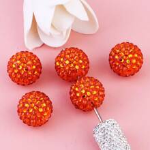 18x20mm 10/20pcs Pack Mix Colorful Plating Color Bulk Price High Quality Resin Rhinestone Ball Beads For DIY Beadable Pen Keychain Chunky Bubblegum Necklace Bracelet Jewelry Making