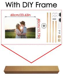 1Pc Custom Picture Print On Canvas With DIY Frame,Suitable For Wall Decoration Wedding Or Home Decor Gift For Friends And Family Customize Pictures Of People Scenery Lovely Pets And Daily Life. Anniversary Of Friends, Valentine's Day, Mother's Day, Birthday, Children's Day, Unique Ideal Gifts For Her Boyfriend,Girlfriend For Valentine's Day,For Anniversaries,For Weddings Living Room,Home