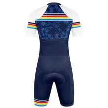 Men's Triathlon Tri Suit Short Sleeve Mountain Bike MTB Road Bike Cycling Color Clock Pattern Bike Clothing Suit UV Resistant Breathable Sweat Wicking Quick Dry