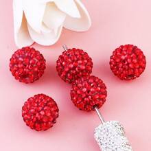 18x20mm 10/20pcs Pack Mix Colorful Plating Color Bulk Price High Quality Resin Rhinestone Ball Beads For DIY Beadable Pen Keychain Chunky Bubblegum Necklace Bracelet Jewelry Making