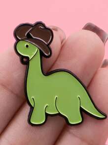 1 pièce Broche épinglette en émail à motif mignon de dinosaure. Épinglettes de revers pour sac à dos, vêtements, accessoires, bijoux dessin animé, décorations de fête, cadeau