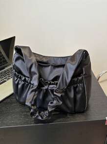 1pc New Fashion Korean Gentle Pleated Shoulder Bag Girls All-Match Ins Underarm Bag Pleated Casual Soft Summer Large Capacity Underarm Bag Casual Fashion Shoulder Bag Is Also Suitable For Traveling And Outdoor Shopping Dating Is Also Suitable As A Gift