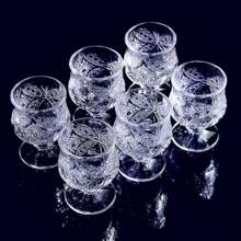 6PCS Family Holiday Decoration Vibe: Butterfly Pattern, Embossed Wine Glass, Small Tall Leg Wine Glass, Creative Crystal, One Bite Glass, Creative Personality, Wine Cover, Table, Festive Decoration, Accessories
