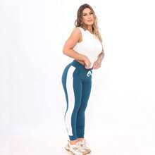 Kit 3 Crepe Knit Trousers With Belt - Blue Navy Blue Wine - View 4