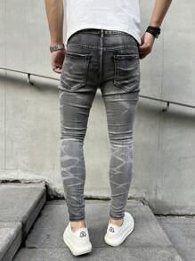 Herren Mode Streetwear Stil Destroyed Skinny Denim Jeans