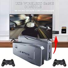 4K HD Videospielkonsole M8 mit 64GB Speicher, doppeltem kabellosen Controller für 10.000 Retro-Spiele, Weihnachtsgeschenk für Kinder