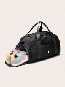 حقيبة كاجوال متعددة لفصل الجاف والرطب المستخدمة في الرياضة ، السباحة ، اللياقة البدنية ، التجول ، واستخدامات أخرى للتنقل تتميز بحيز منفصل للأحذية - الأسود - مشاهدة 1