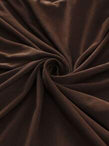 1pc Milk Silk Solid Color Elastic Chair Pad Cover, High Elasticity, Dust-Proof, Applicable For All Seasons, Suitable For Garden, Balcony, Outdoor Rattan Sofa Seat Cushion Protector - Coffee Brown - View 8