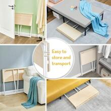 WOHOMO Folding Desk,Small Foldable Desk 80cm For Small Spaces,Space Saving Computer Table Writing Workstation For Home Office,Easy Assembly,Oak - Beige - View 5