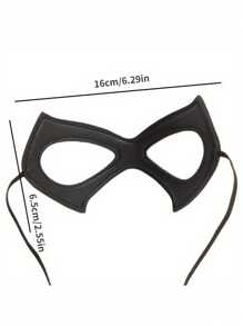 1 mască neagră din piele ecologică, ochi de pisică - temă sexy cu pirat, bandă elastică reglabilă, ideală pentru cosplay de Halloween și accesoriu pentru costum de Ziua Îndrăgostiților, mască de Halloween