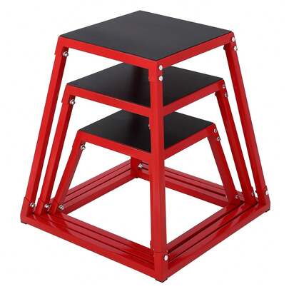 Studyset Jump Boxes,Heavy-Duty Steel Plyometric Jump Box For Home Gym,Step Up Box For Workout With Rubber Pad Plyo Jumping Box Platform Jump Trainers Conditioning Strength Training