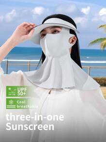 GOLOVEJOY 1pc Summer New Full Face Sun Protection Hat, Women Breathable Fabric UV Protection Neck Cover Detachable Brim Hat - Suitable For Cycling, Camping, Hiking, Mountaineering, Outdoor Activities - Multicolor - View 6