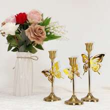 Elegant Laser Butterfly Decorative Candle Holder, Suitable For Fireplace Mantel, Wedding, Christmas Party, Housewarming Gifts, Home Kitchen Dining Table Decor (Butterfly DIY) Birthday Graduation