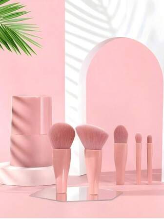 5件套化妆刷套装，包含眼影刷、唇刷、粉底刷、眼线刷，便携式化妆工具，化妆刷套装，化妆刷组合，化妆刷套装，全套化妆工具，化妆刷套装，全套化妆工具，化妆刷套装，化妆刷礼盒套装