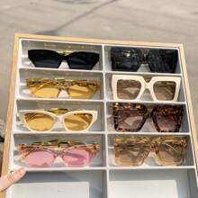 8pcs/Set Women's Fashionable Multi-Color Chain Eyeglasses, Suitable For Daily Life, Beach Vacation, Photography, Party Events As Gifts For Summer Beach Vacation,Outdoor,Travel