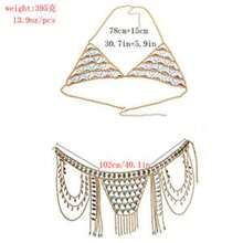 New Sexy European & American Style Acrylic Rhinestone Decorated Bra Chain, Crystal Pendant Body Chain, Waist Chain - Multicolor - View 6
