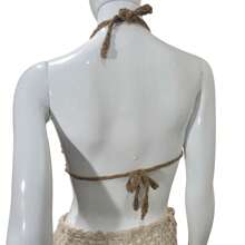 Crochet Top With Pendant Beachwear Spring Summer - Khaki - View 2
