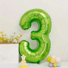 1pc 32-Inch Lime Green Mylar Number Balloon, Suitable For Spring, Birthday, Anniversary Party Decoration