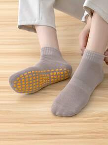 1/3 Pair Women Non-Slip Gel Grip Sports Socks, Suitable For Indoor Wear Or Indoor Exercises - Multicolor - View 4