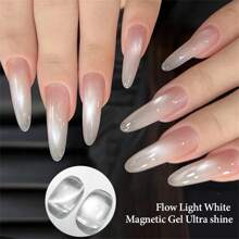 MEET ACROSS 1瓶7毫升全息白色猫眼凝胶指甲油，超闪亮可卸UV凝胶镜面猫眼磁性凝胶指甲油，半永久性，适合夏季美甲、美甲DIY、美甲沙龙和居家使用 - 彩色 - 查看 4