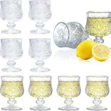 6PCS Family Holiday Decoration Vibe: Butterfly Pattern, Embossed Wine Glass, Small Tall Leg Wine Glass, Creative Crystal, One Bite Glass, Creative Personality, Wine Cover, Table, Festive Decoration, Accessories