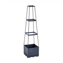 Tomato Tower With Self Watering Planting Box And Trellis - For Climbing Plants, Indoor And Outdoor Garden Support -1 Set - Black - View 8