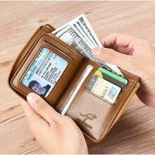 Mens RFID Blocking Leather Wallet Credit Card ID Holder Zipper Purse Waterproof