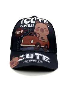 1pc Children Capybara Cartoon Series Print Baseball Cap Sun Hat - Multicolor - View 27