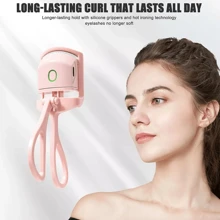 Heated Eyelash Curler Rechargeable USB Electric Mini Lash Curler New In Box - Pink - View 5