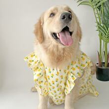 1 pezzo Vestito a molla/estate/autunno con stampa di ananas per cani di taglia media e grande, vestito volante carino per Golden Retriever, Labrador, Samoyed