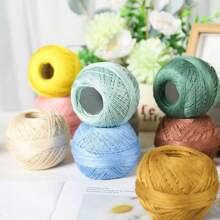 50g Kolorowa nić koronkowa nr 7 jest używana do tkania wykwintnych i romantycznych ręcznie robionych wyrobów, dekoracyjnych obrazów i ozdób - 50g - Zobacz 6