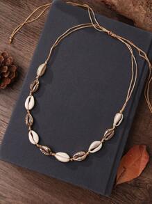 1pc Women's Minimalist Shell Pendant Necklace, Simplistic And Practical Multi-Wear - White - View 2