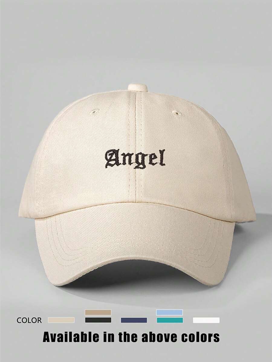1pc Embroidered "ANGEL" Adjustable Baseball Cap, Outdoor Sun-Protective Casual Cap Suitable For Spring, Autumn Travel, Beach Vacation, Y2K Style Youth Headwear - Baseball Cap - View 1